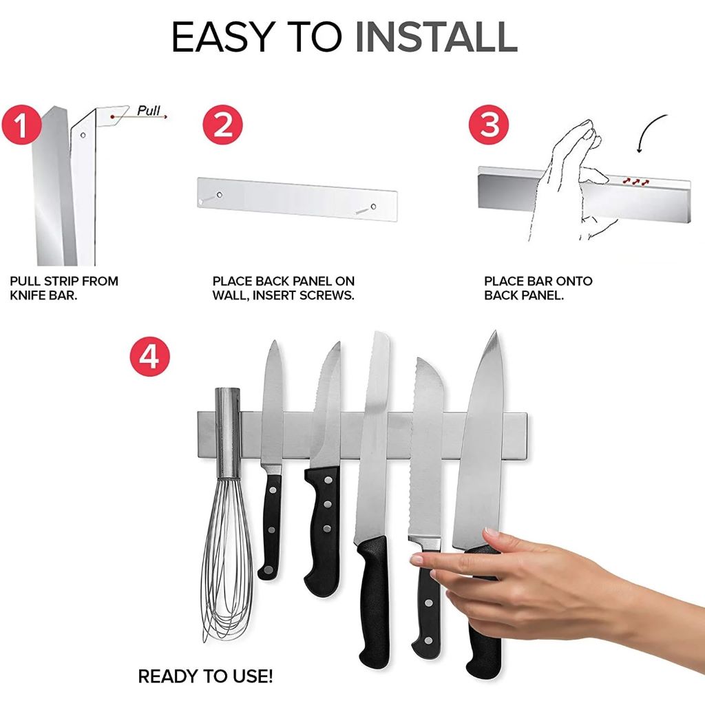 How to Install an IKEA GRUNDTAL Knife Bar 